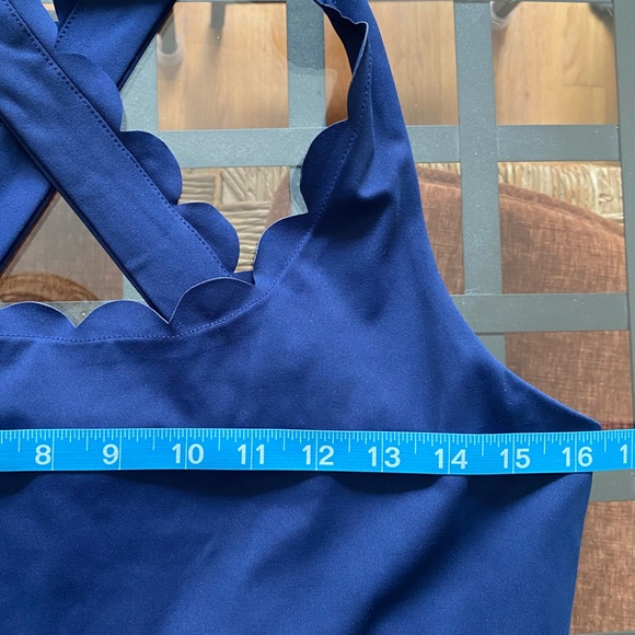 J. Crew Navy Blue Scalloped Scalloped Active Athletic Mini Dress - Picture 9 of 13